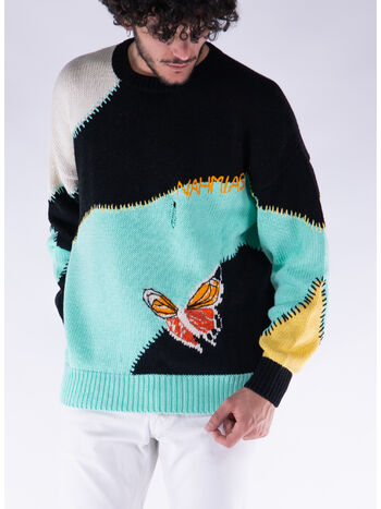 MAGLIONE A GIROCOLLO BUTTERFLY INTARSIA, , small