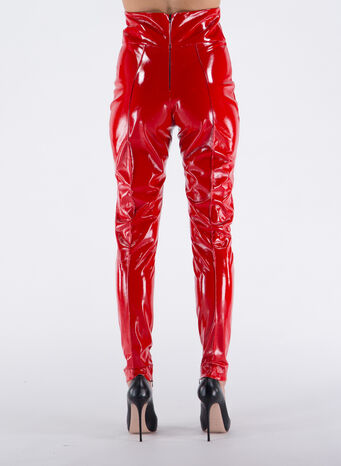 LEGGINGS THE LEGS LATEX, RED, small