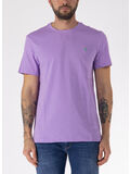 T-SHIRT A MANICHE CORTE CON MICRO LOGO, LIGHT LILAC, thumb