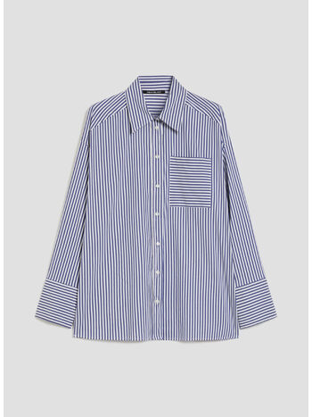 CAMICIA OVERSIZE IN POPELINE, 005 BASTONETTO, small