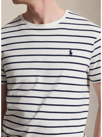 T-SHIRT IN COTONE CUSTOM, WHITE/REFINED NAVY, small