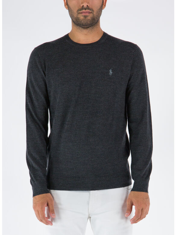 MAGLIONE GIROCOLLO, DARK GRANITE HTHR, medium