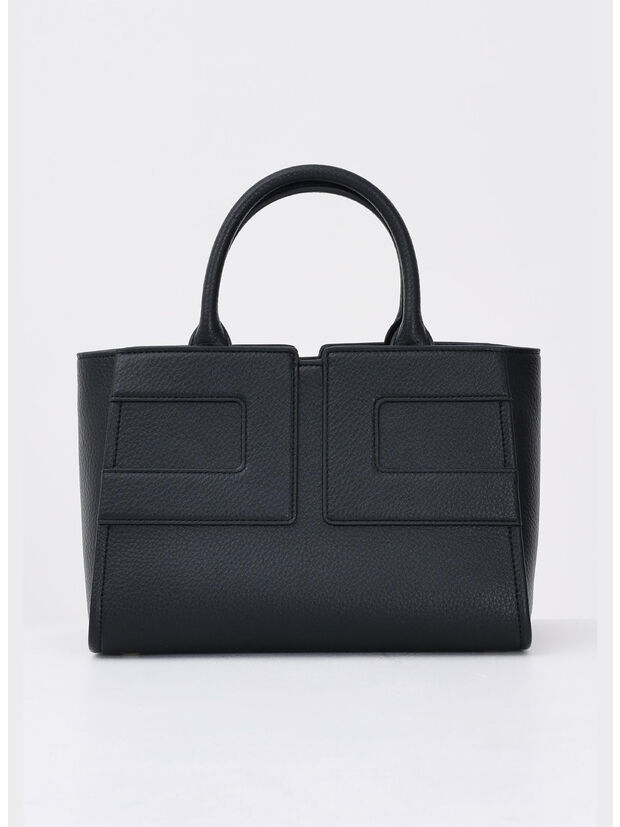 BORSA TOTE CON INSERTI IN PELLE SMALL, 110 NERO, large