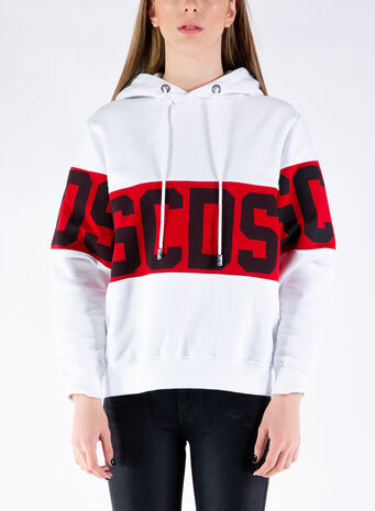 FELPA BAND LOGO HOODIE, WHITE01, small