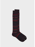 CALZA FAIR ISLE UNISEX, 0397 BEIGE / VERDE SCURO, thumb