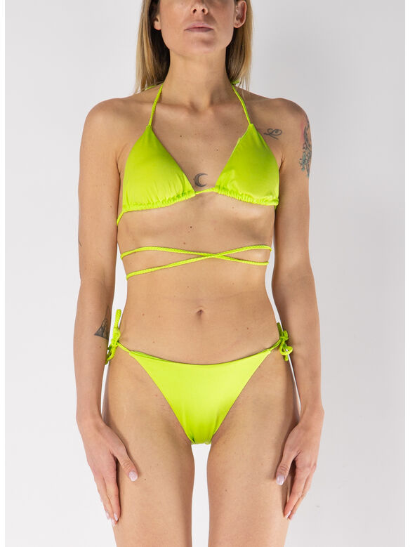 BIKINI A TRIANGOLO CORAL LINE, 080 VERDE, medium