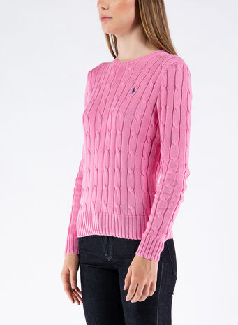 MAGLIONE A TRECCE, 093HARBORPINK, small