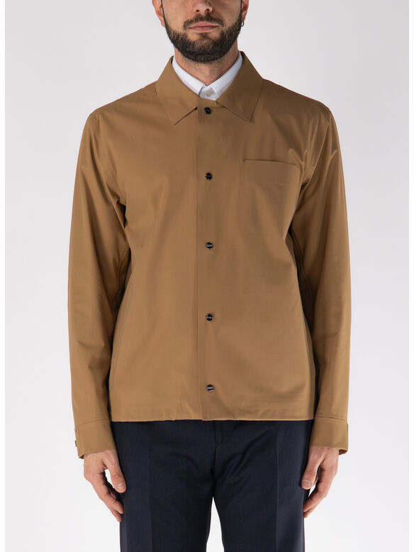 GIACCA A CAMICIA CON COLLETTO BUTTON DOWN, 2157 CAMEL, medium