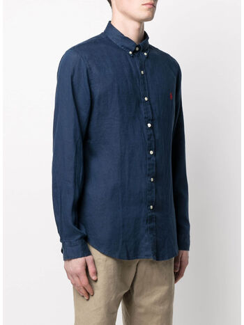 CAMICIA IN LINO, NEWPORT NAVY, small