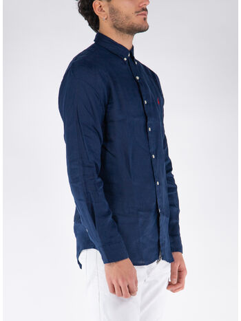 CAMICIA IN LINO, NEWPORT NAVY, small