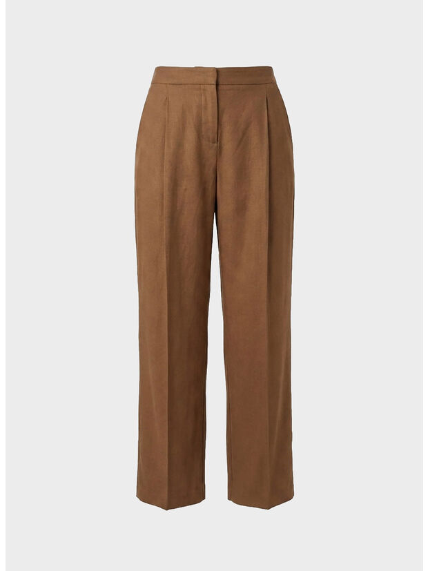 PANTALONE IN MISTO LINO, 600 CUOIO, large