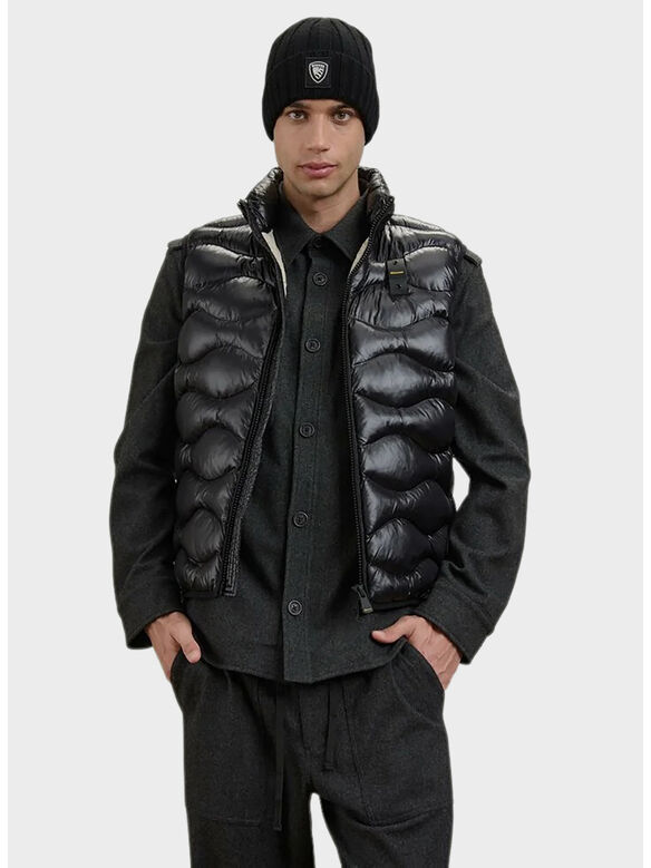 GILET DANNY, 999EI NERO interno BEIGE 301, medium