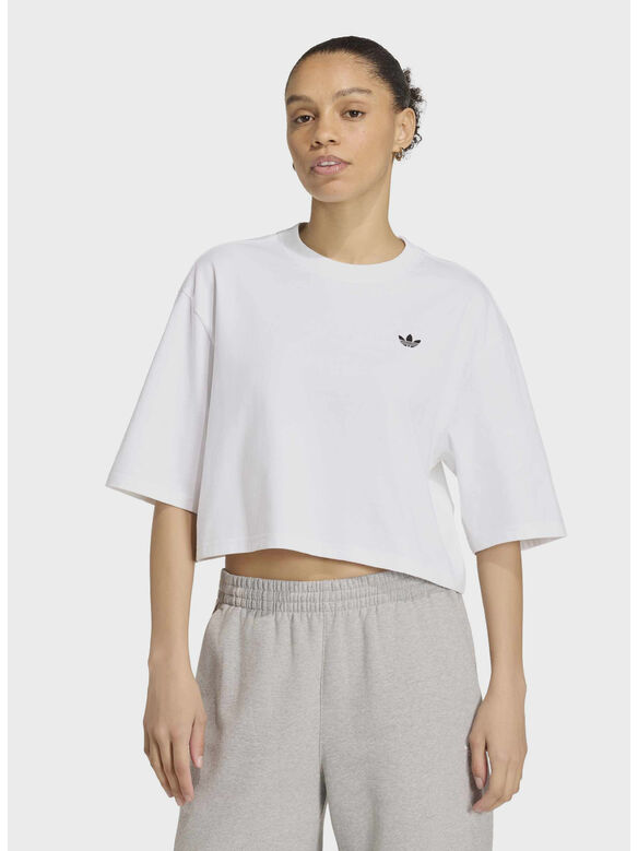 T-SHIRT ESSENTIAL CROP, WHITE, medium