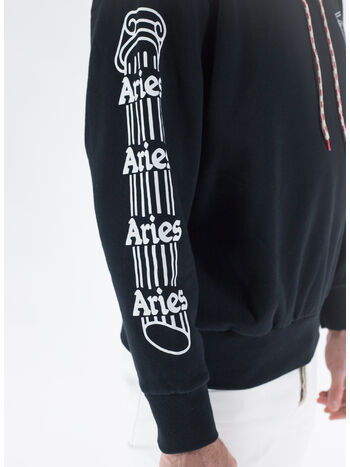 FELPA COLUMN HOODIE, BLK  BLACK, small