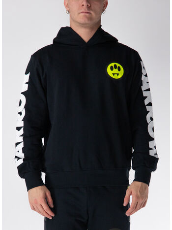 FELPA HOODIE LOGO PRINT UNISEX, 110 NERO/BLACK, small