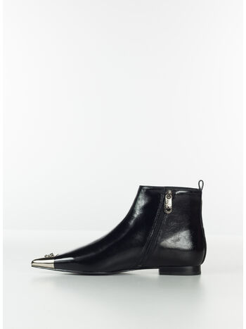 STIVALETTO IN NAPPA CON PUNTA IN METALLO, Z99 BLACK, small