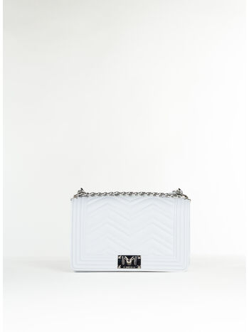 BORSA FLAT  MANHATTAN MEDIUM, OFF BLANC/SILVER, small