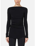 MAGLIA IN JERSEY CON DRAPPEGGIO, 110 NERO, thumb