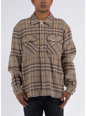 CAMICIA INTIAL PRINT FLANNEL, 407 HAZEL/PAPYRUS/GREY, small