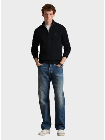 MAGLIONE MEZZA ZIP, POLO BLACK, small