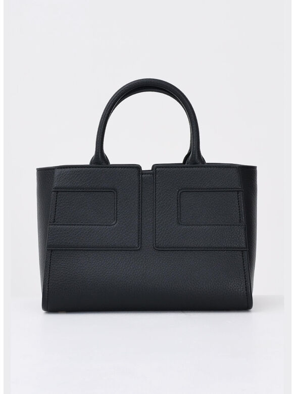 BORSA TOTE CON INSERTI IN PELLE SMALL, 110 NERO, medium