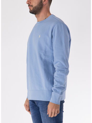 FELPA GIROCOLLO CON LOGO, CHAMBRAY BLUE, small