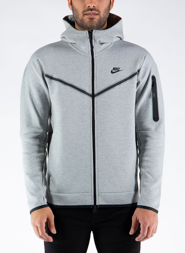 TECH FLEECE CON CAPPUCCIO E ZIP Grigio | Selecteur