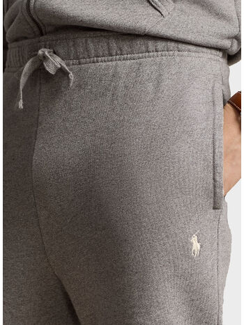 PANTALONE FLEECE CON LOGO, DARK VINTAGE HEATHER, small