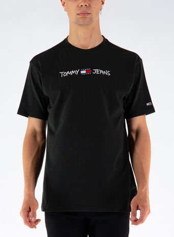 T-SHIRT CON LOGO TOMMY BADGE, BDSBLACK, small