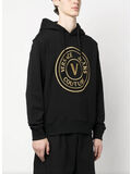 FELPA CON CAPPUCCIO V-EMBLEM, G89 BLACK/GOLD, thumb