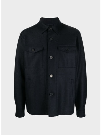 GIACCA CAMICIA PRESSED, 358 NAVY BLUE, small