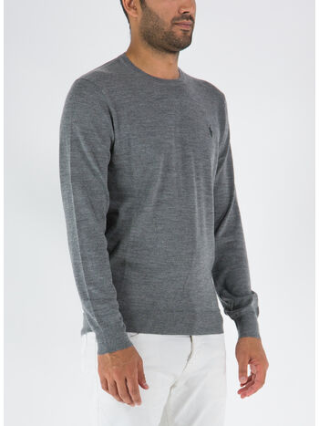 MAGLIONE GIROCOLLO, FAWN GREY HEATHER, small
