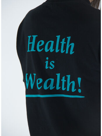 T-SHIRT HEALTH IS WEALTH, BLACK, small