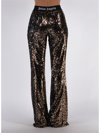 PANTALONE LOGO TAPE SEQUINS FLARE, , small