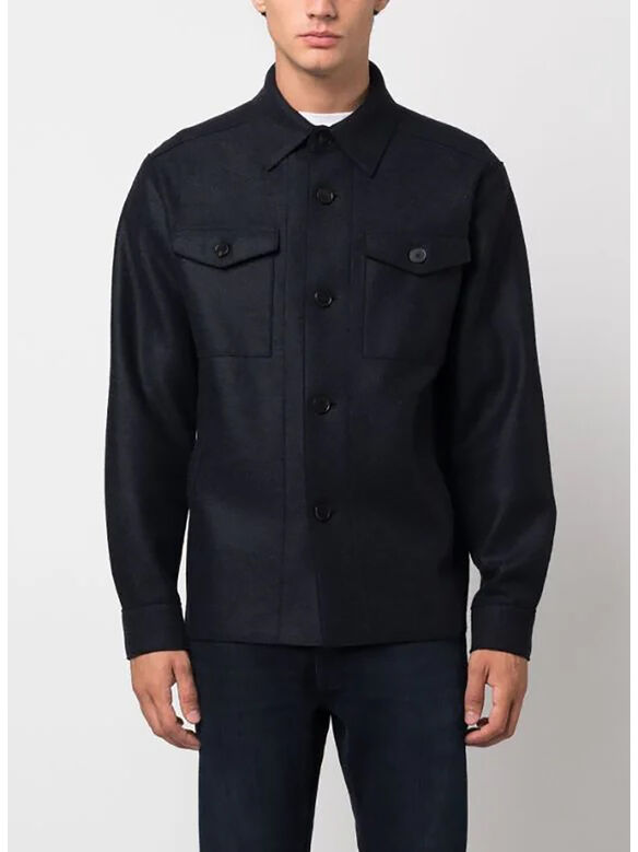 GIACCA CAMICIA PRESSED, 358 NAVY BLUE, medium