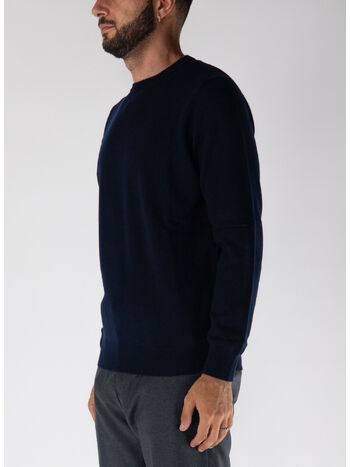 MAGLIONE GIROCOLLO IN CASHMERE, W6K1.00513 NAVY, small