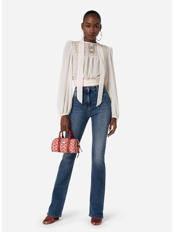 CAMICIA CON PIZZO, 193 BURRO, small