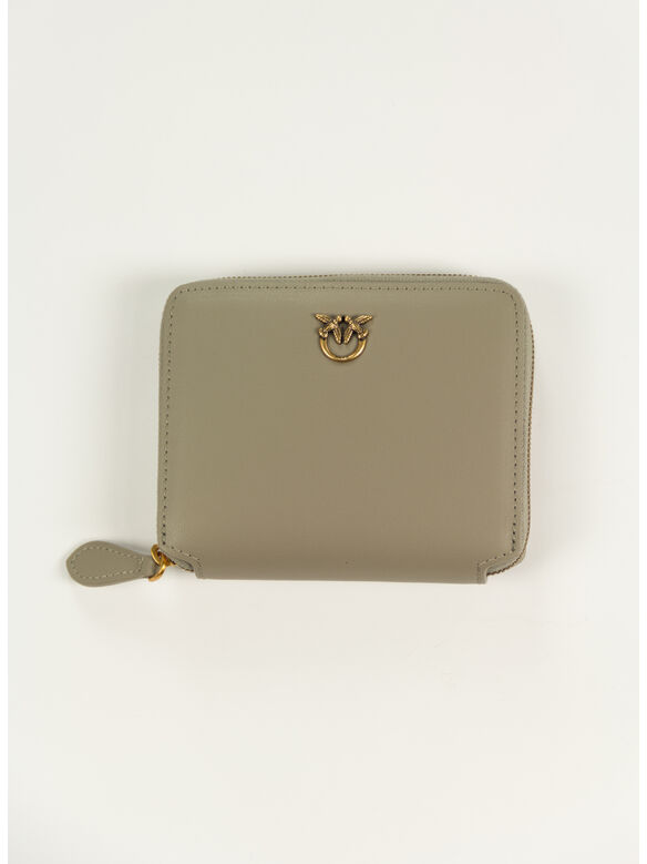 PORTAFOGLIO QUADRATO ZIP-AROUND, I68Q NOCE/ANTIQUE GOLD, medium