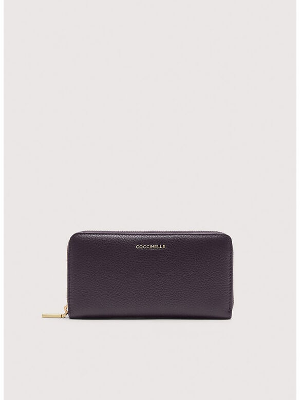 PORTAFOGLIO METALLIC SOFT, V87 PRUNE, medium