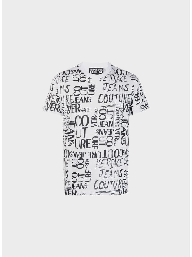 T-SHIRT PRINT DOODLE LOGO, 003 WHITE, large