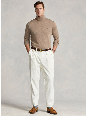 PULLOVER A COLLO ALTO, LIGHT WALNUT HTHR, small