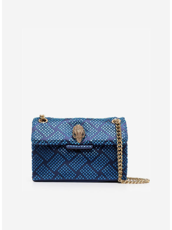 BORSA A SPALLA FABRIC MINI KENSINGTON, BLUE/DARK, medium