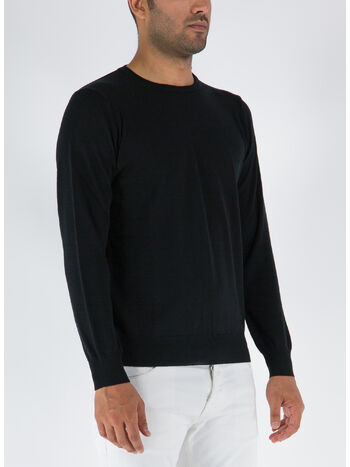 MAGLIONE GIROCOLLO RASATO, 00013 NERO, small