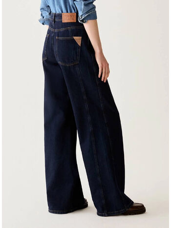JEANS WIDE LEG, 002 BLU SCURO, small