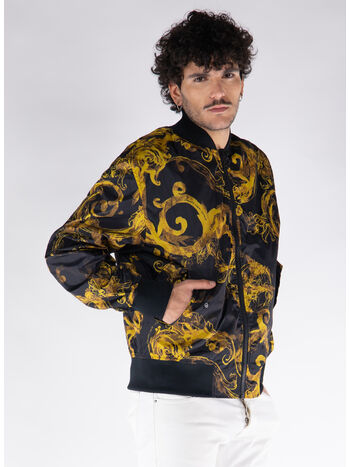 GIACCA BOMBER DOUBLE-FACE WATERCOLOUR COUTURE, G89 BLACK/GOLD, small