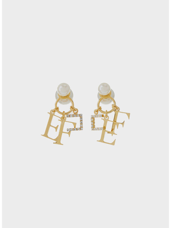 ORECCHINI CON CIONDOLI E PERLE, 610 ORO, medium