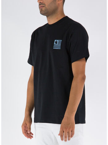 T-SHIRT S/S LABEL STATE FLAG, 16ZXX BLACK/MISTY, small