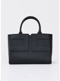 BORSA TOTE CON INSERTI IN PELLE SMALL, 110 NERO, thumb
