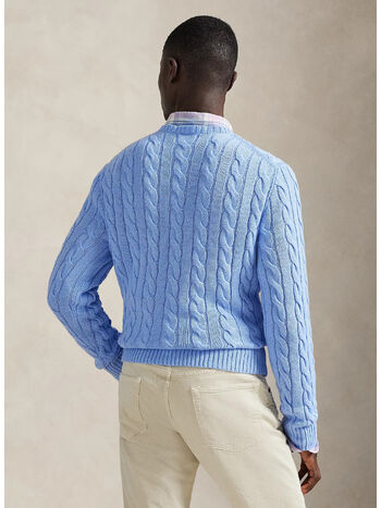 MAGLIA IN COTONE A TRECCE, AUSTIN BLUE, small