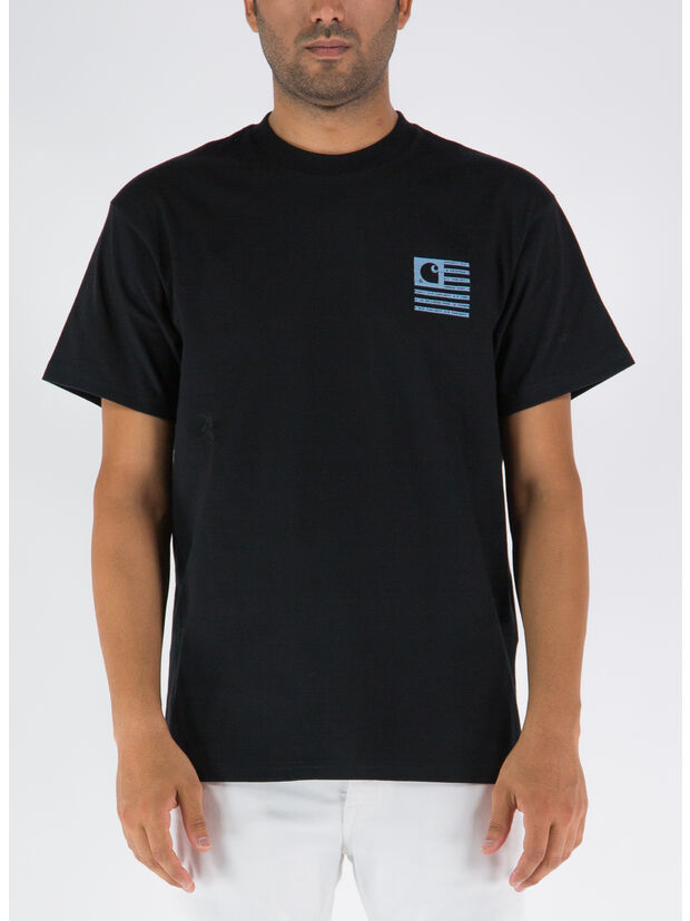 T-SHIRT S/S LABEL STATE FLAG, 16ZXX BLACK/MISTY, large